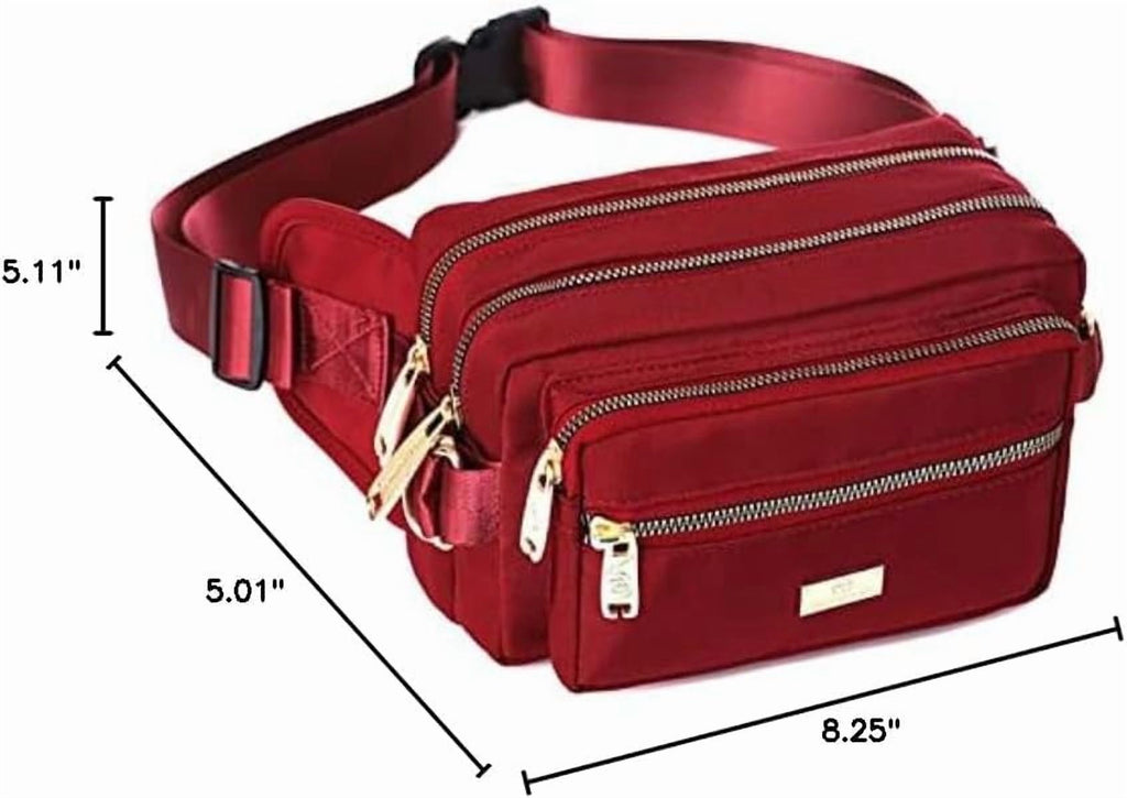 Extra Large Fashion Fanny Pack for Men Women, Waist Bag for Waterproof Hiking Running Biking Gym Outdoor Sports Travel Belt Bag